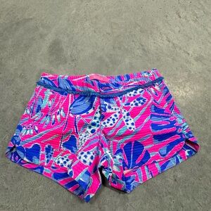Lilly Pulitzer Pink and Blue Patterned Athletic Shorts